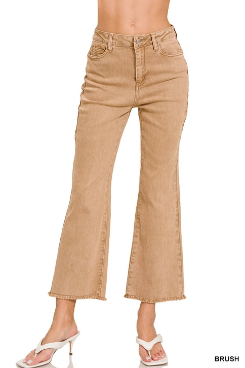 Hi Rise Crop Flare | Brush - The Sassy Rack