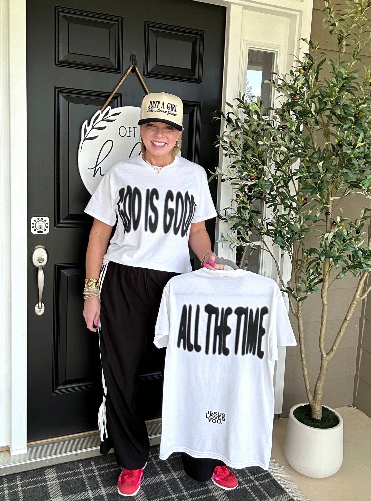 God Is Good All The Time | 2 Sided Tee | Black on White