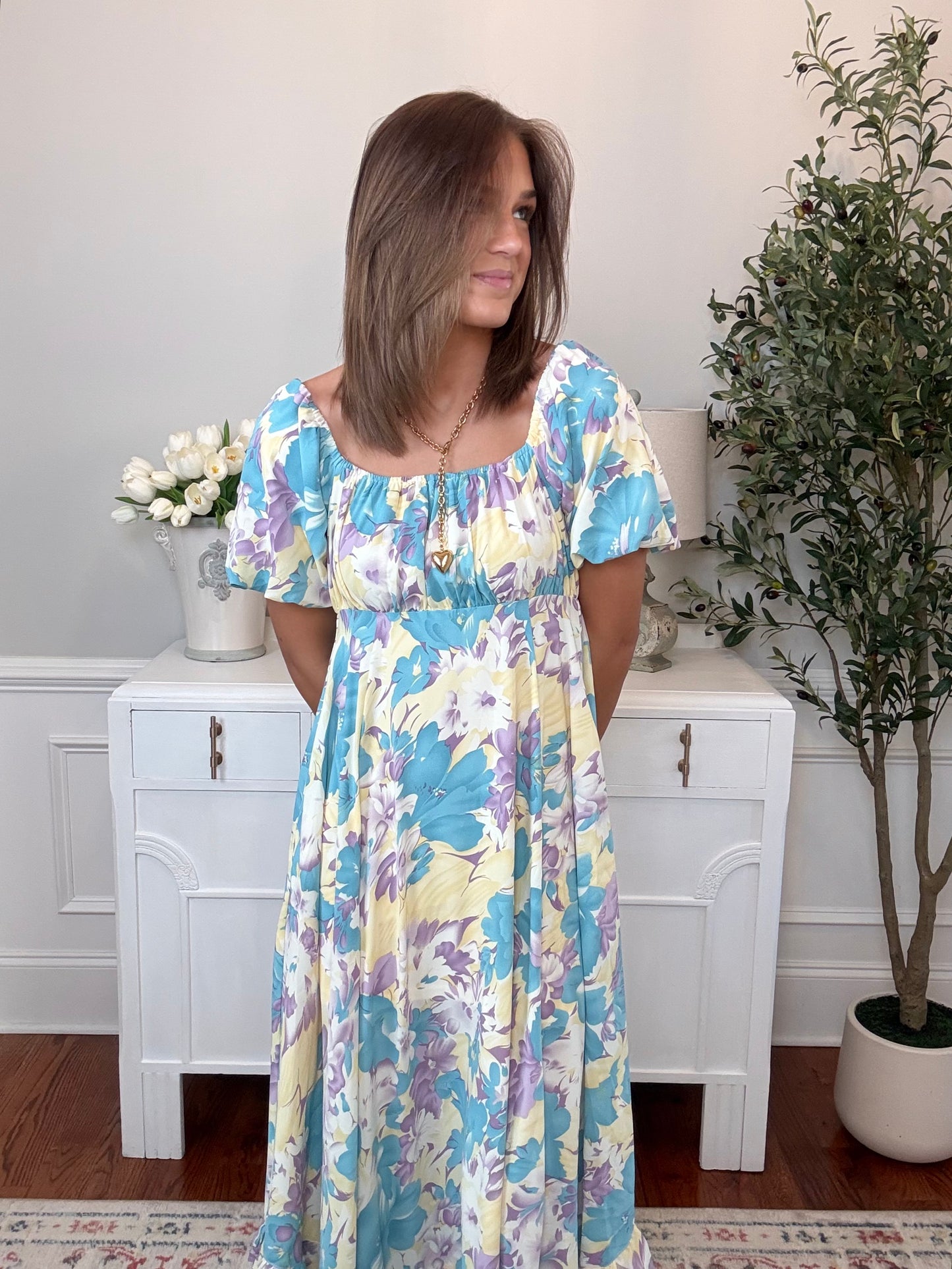 *LAST ONE* Floral Breeze Ruffle Midi