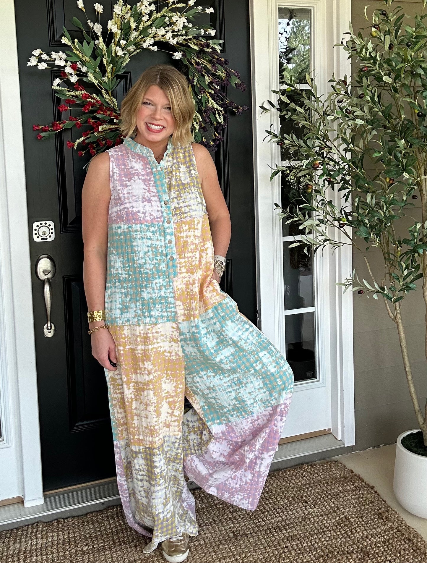 Riverwalk Oversized Jumpsuit | Patchwork