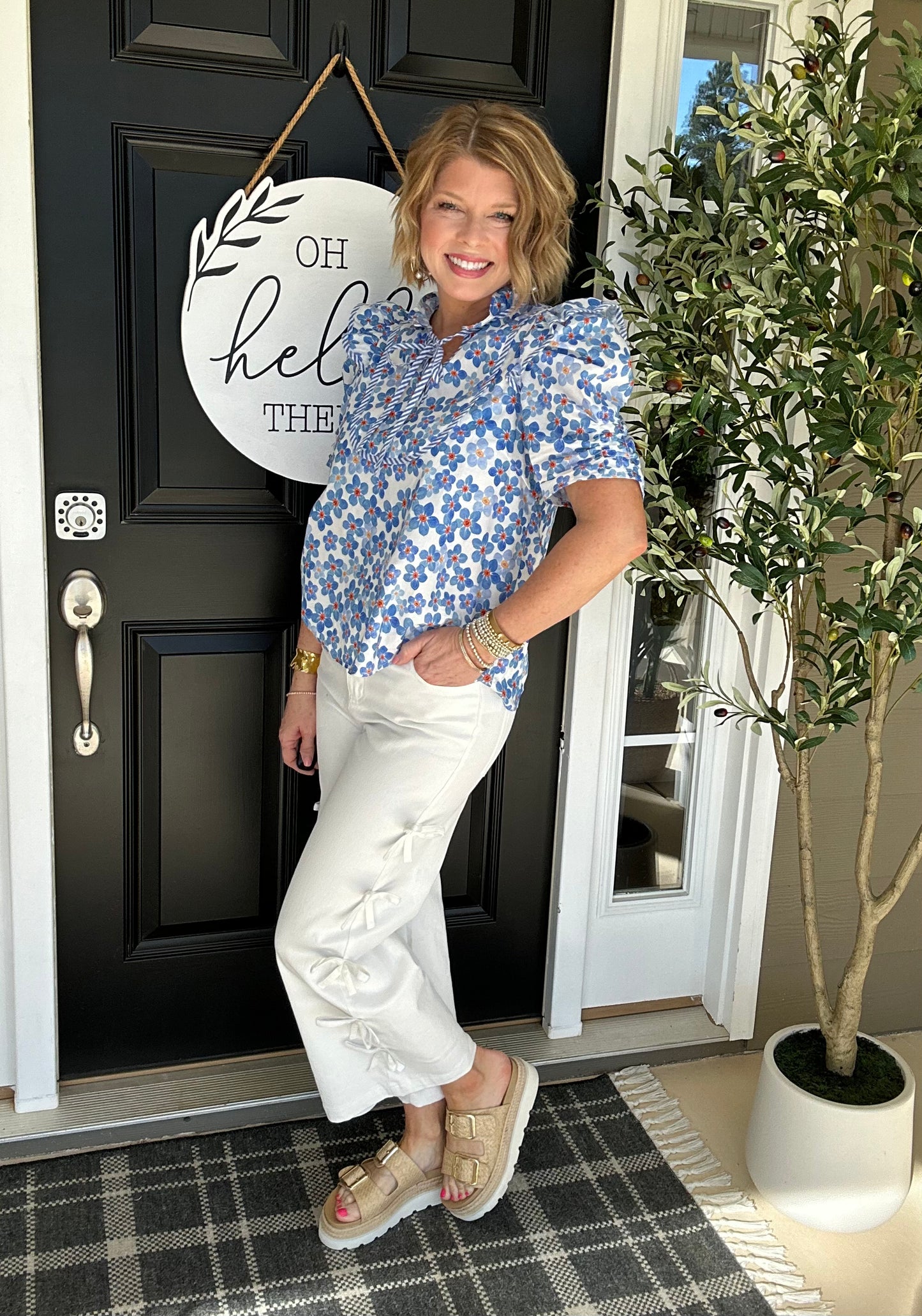 Bow Obsession Crop Denim | White