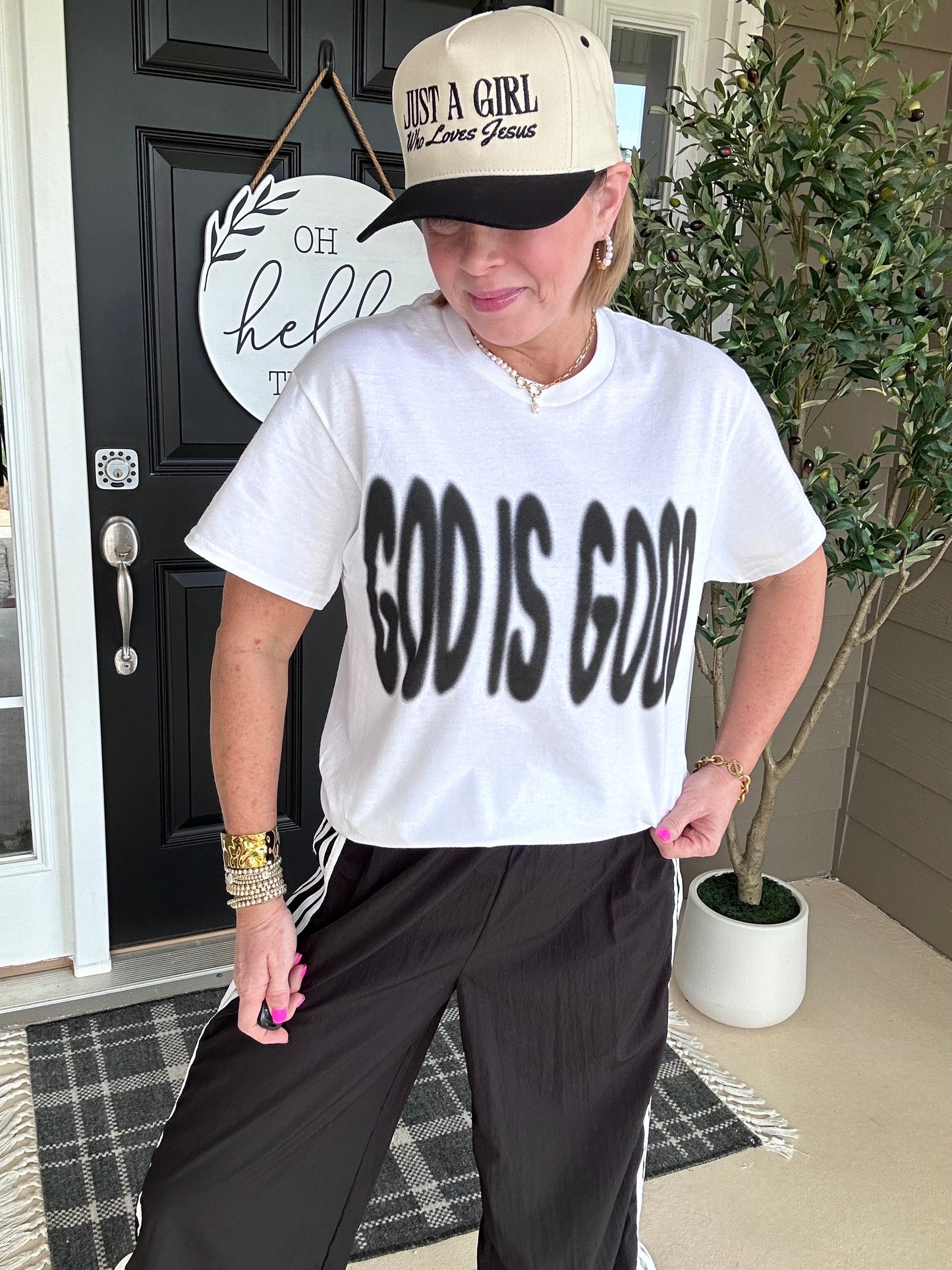 God Is Good All The Time | 2 Sided Tee | Black on White