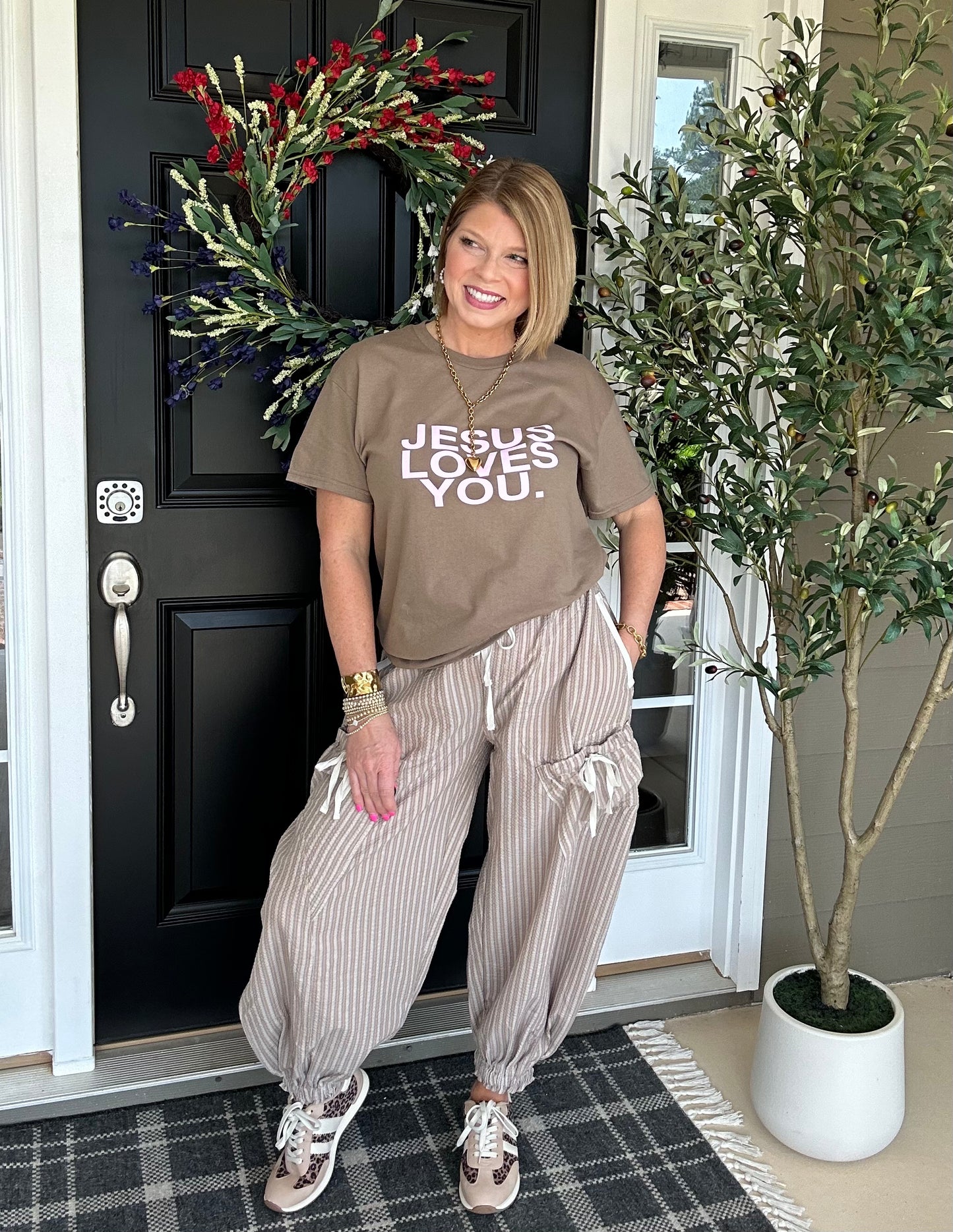 Jesus Loves You Tee | Mocha/Blush