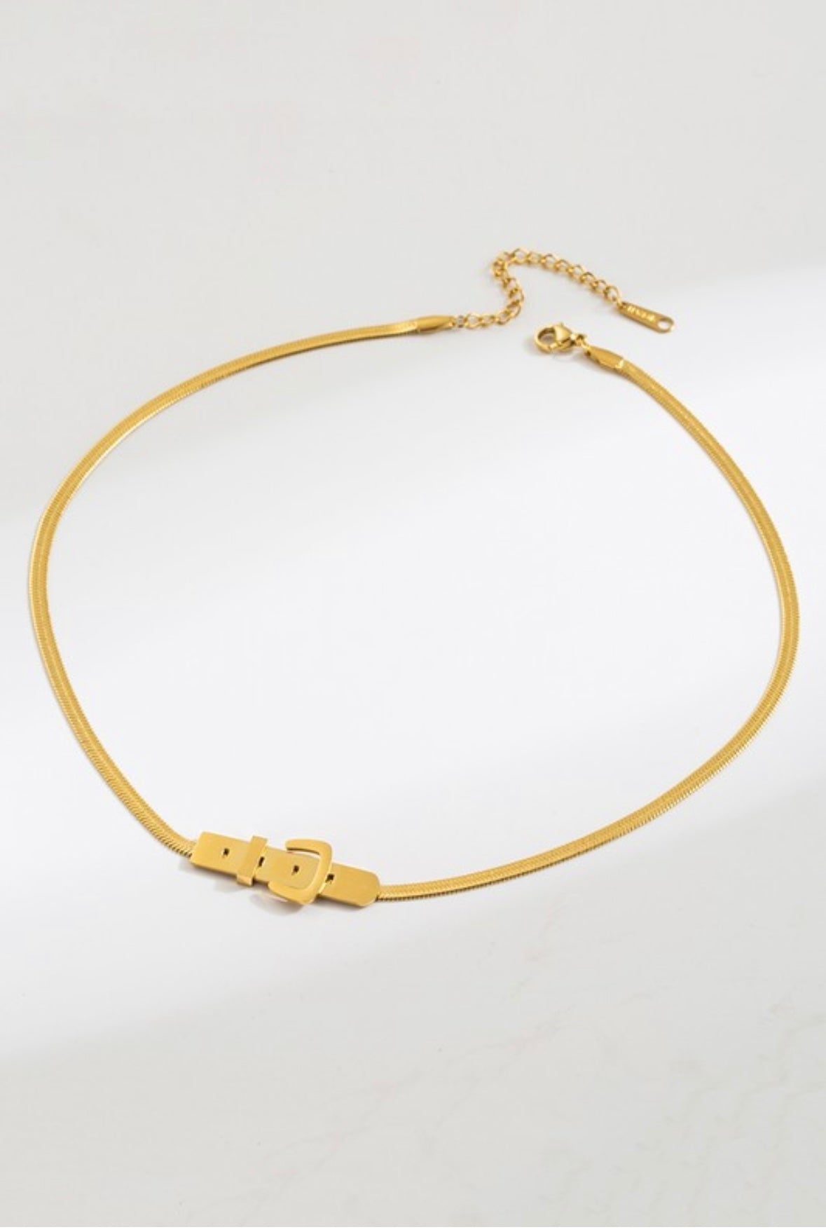 Buckle Up Gold Necklace | Water Resistant