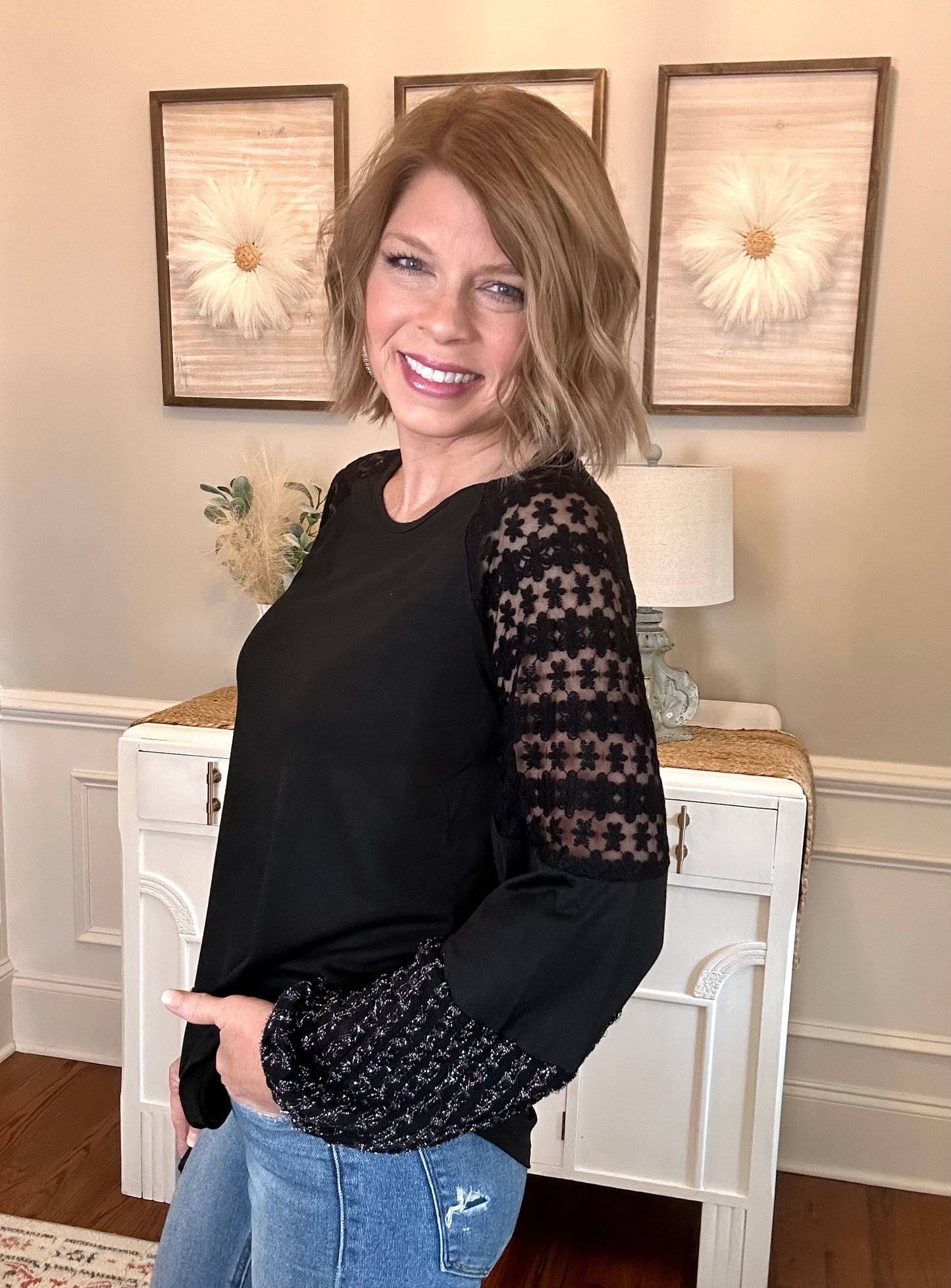 Let Me Sparkle Top | Black - The Sassy Rack