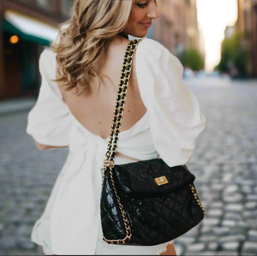 Surly Chain Shoulder Bag | Black - The Sassy Rack