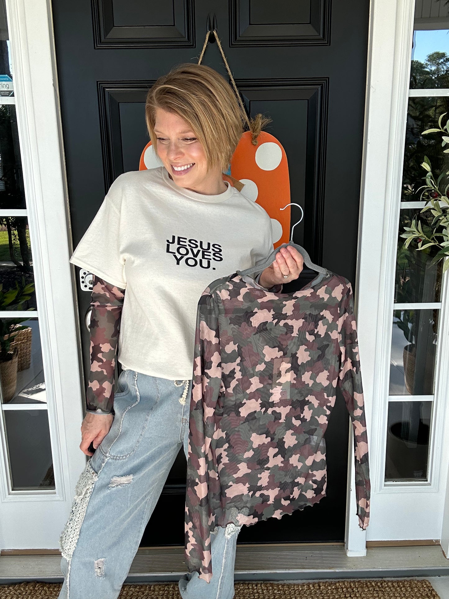 Can’t See Me Camo Mesh Layering Top