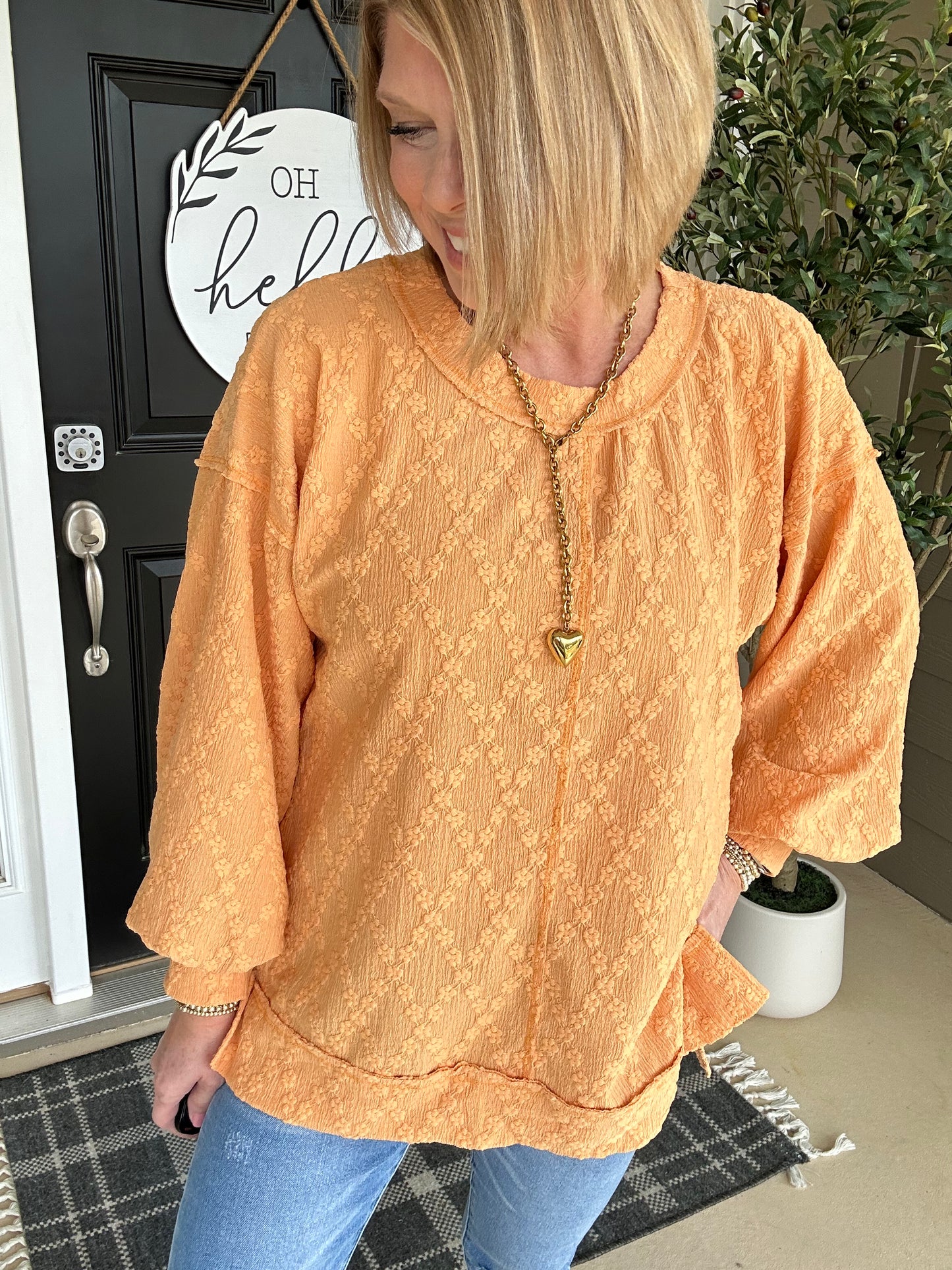 *LAST ONE* Good Vibrations Top | Lt. Orange