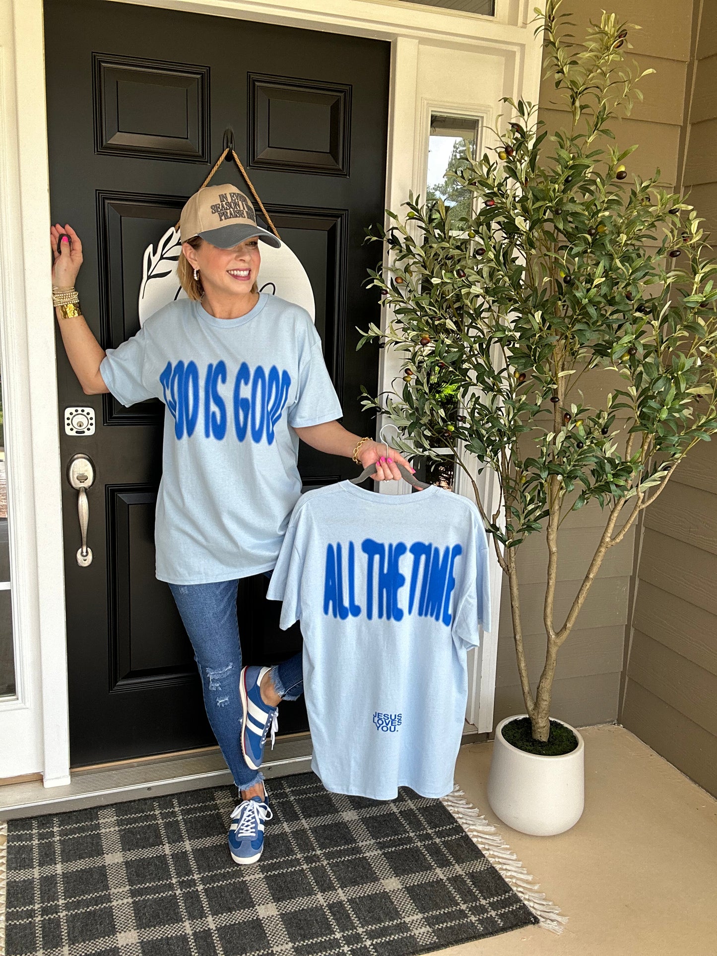 God Is Good All The Time | 2 Sided Tee | Blue