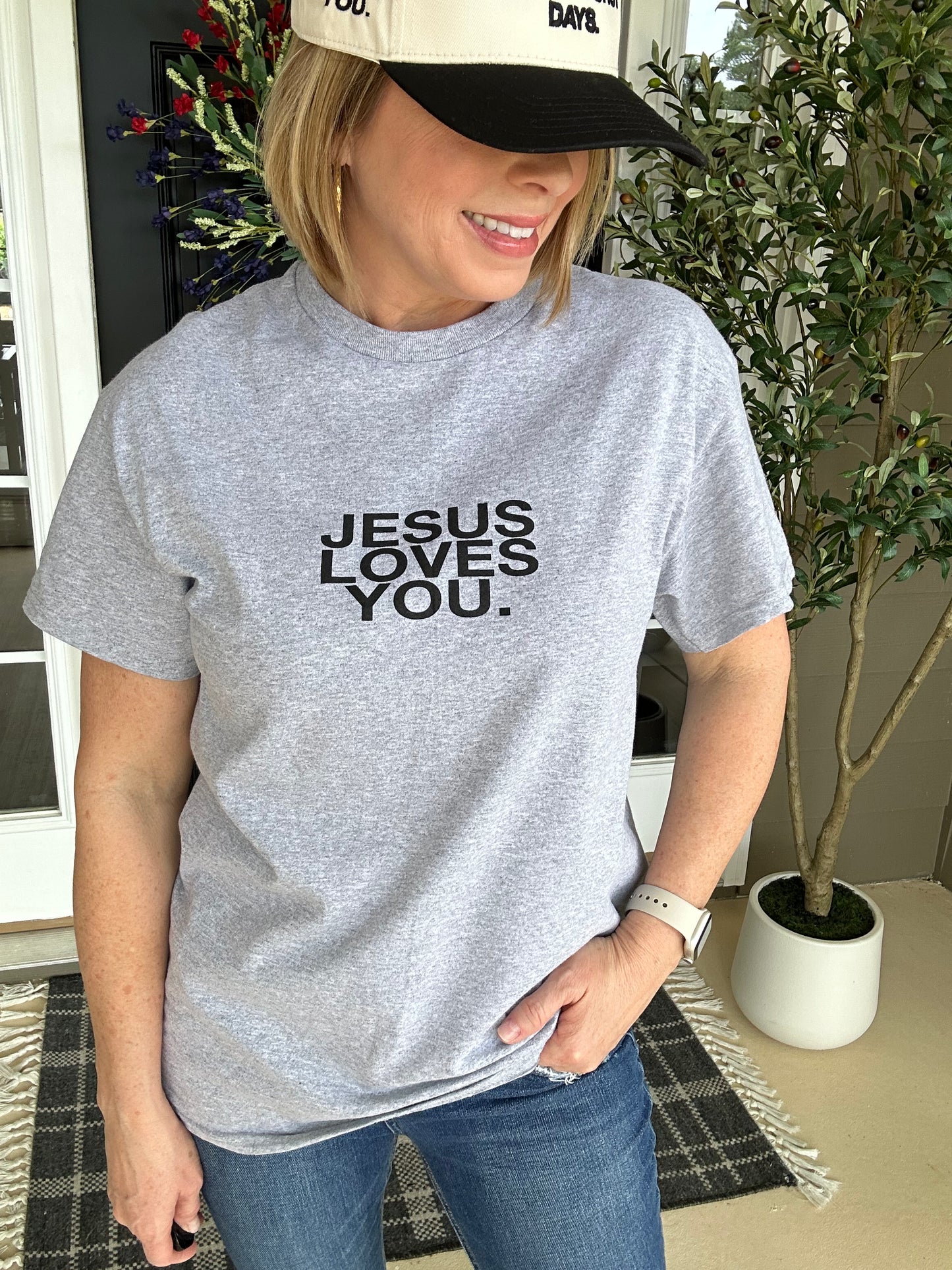 Jesus Loves You | Black on Gray