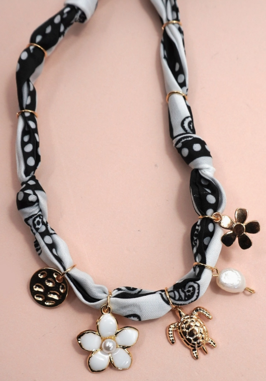 Sea Turtle Scarf Charm Necklace