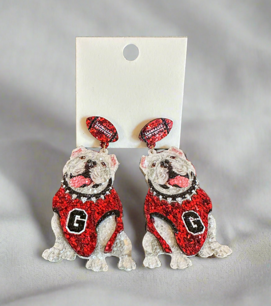 Georgia Sitting Bulldog Earrings - The Sassy Rack