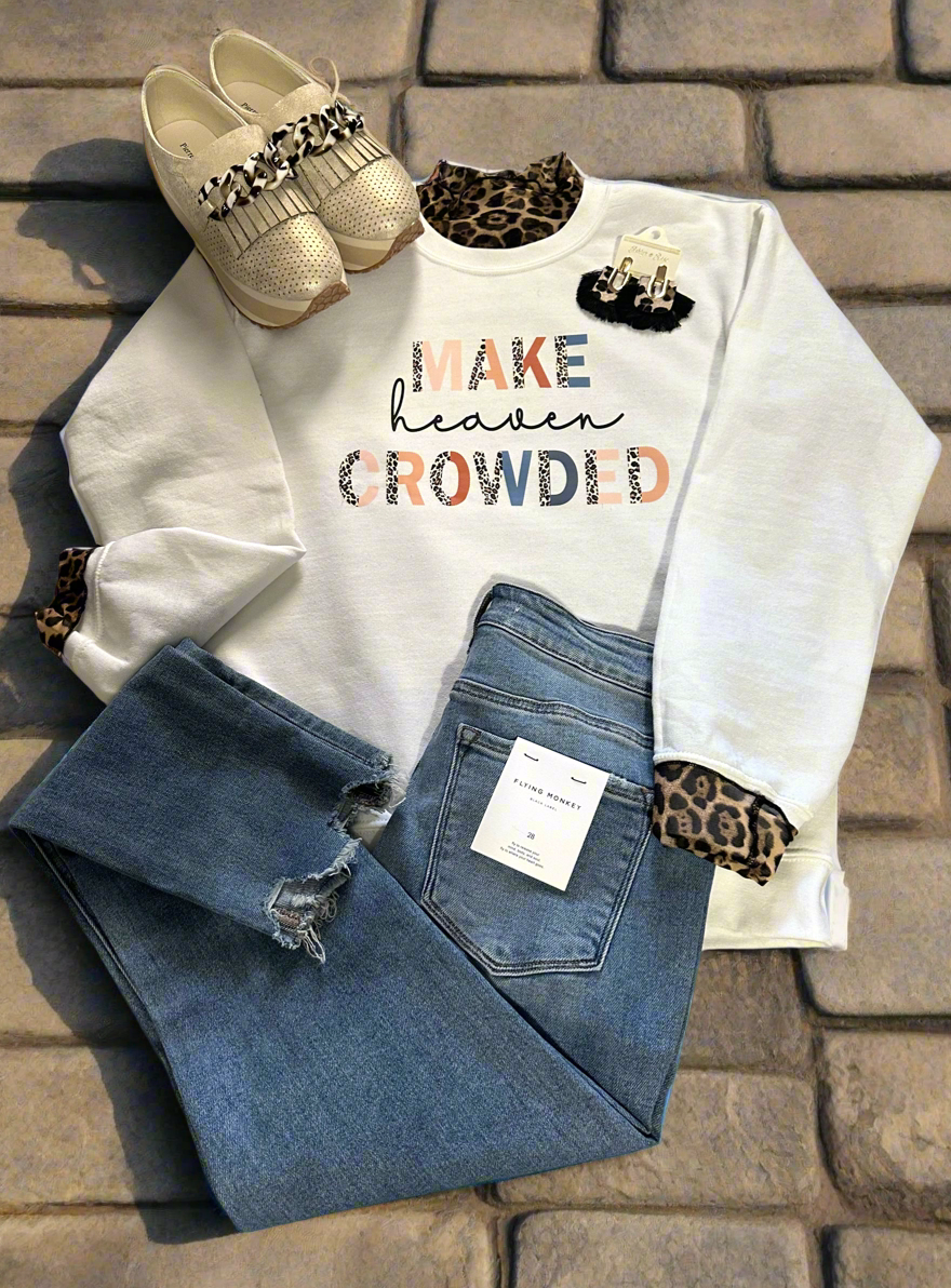 Make Heaven Crowded Sweatshirt | Ivory - The Sassy Rack