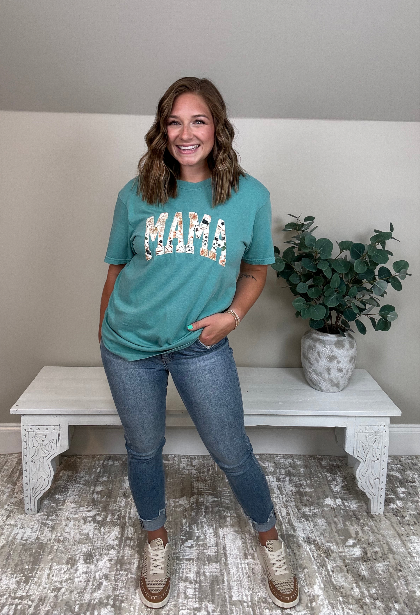 Mama Wildflower Tee | Lagoon - The Sassy Rack