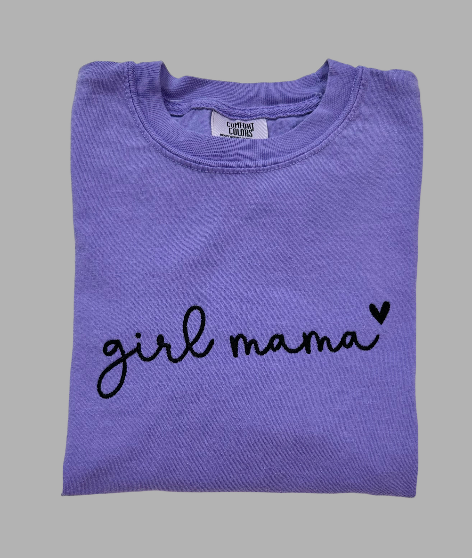 Girl Mama Embroidered Tee | Purple - The Sassy Rack