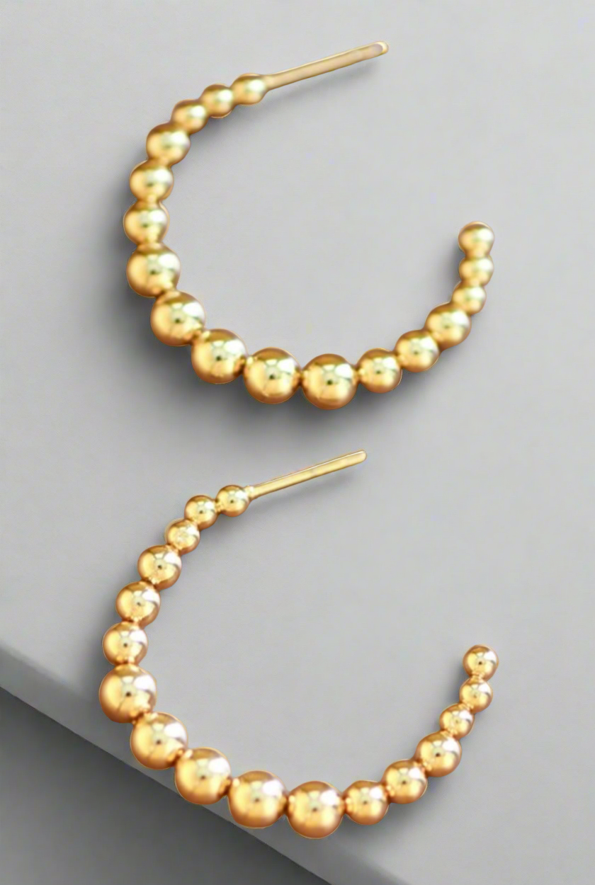 Gold Beaded Hoop Earrings | Waterproof - The Sassy Rack