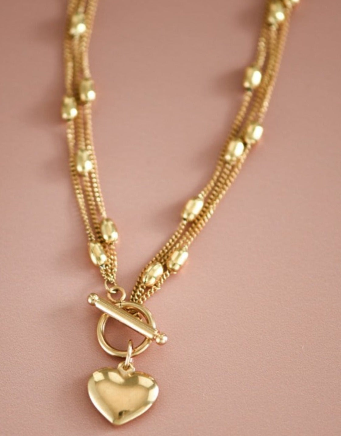 Gold Heart Layered Necklace | Waterproof | RESTOCK