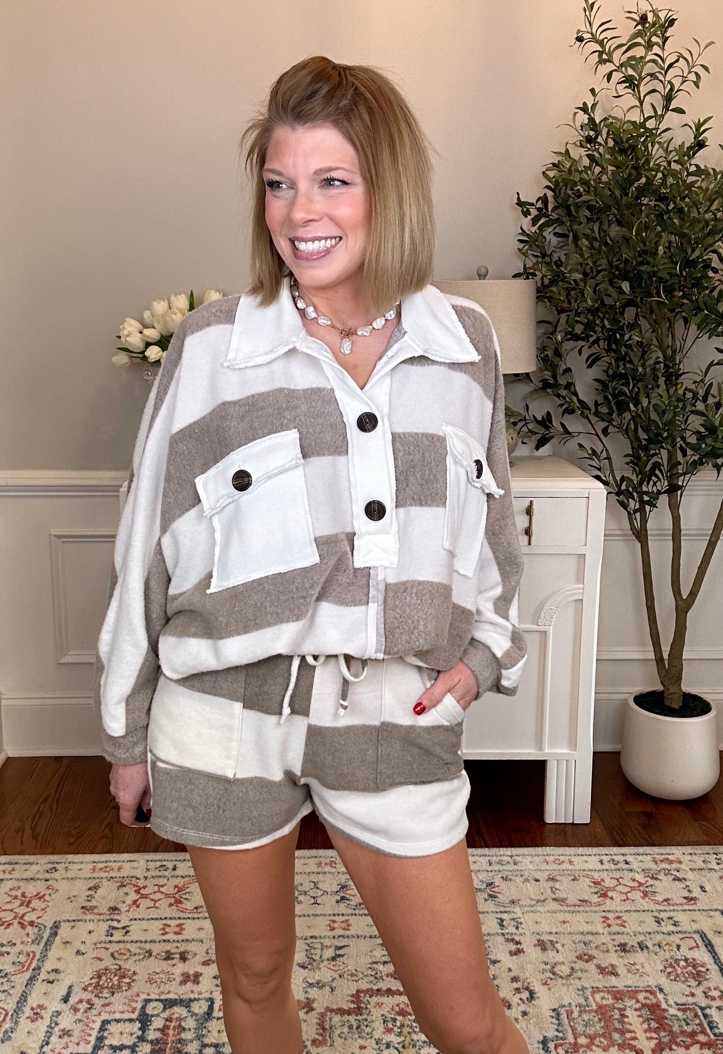 Seaside Brushed Knit 2 Piece Set | Taupe