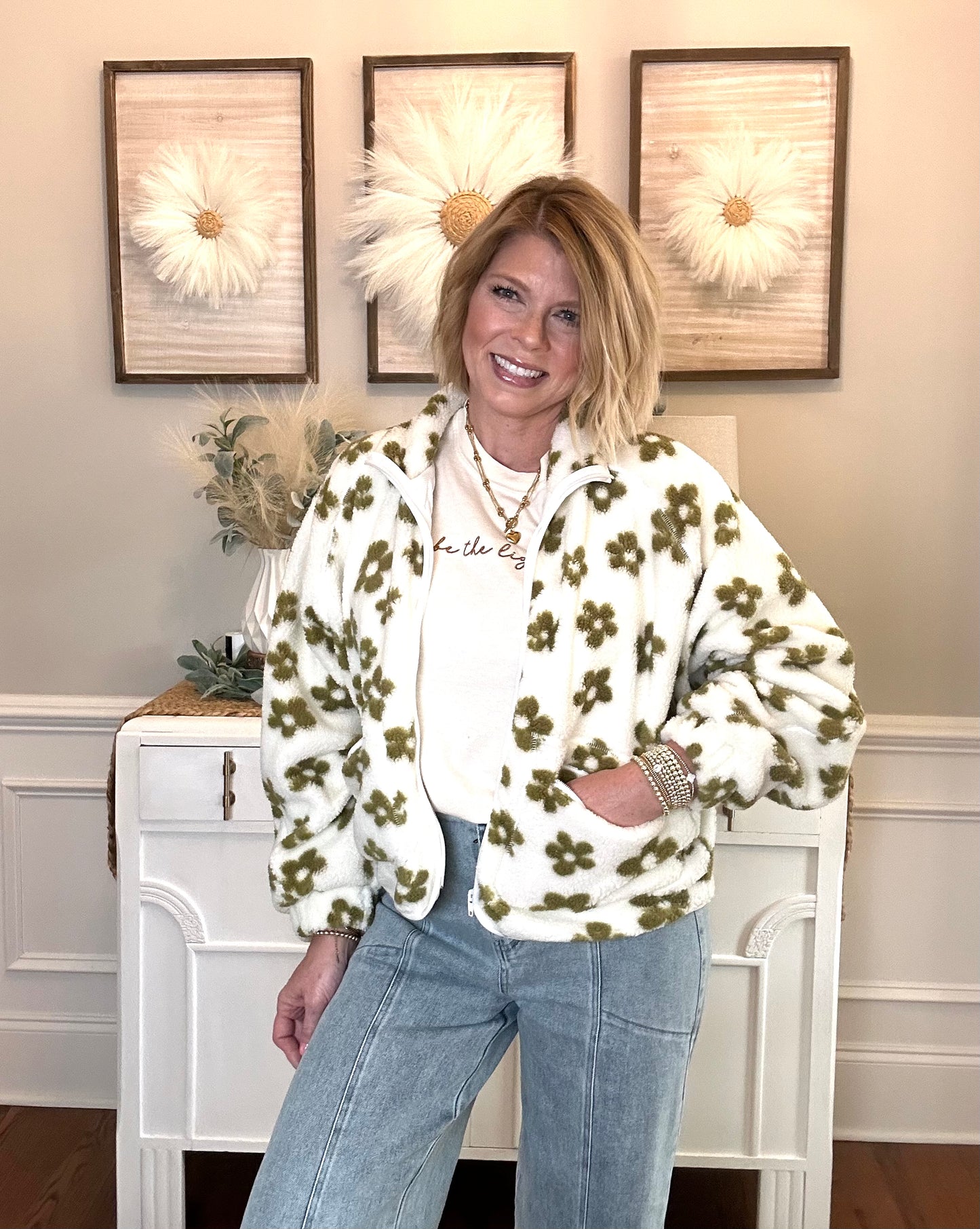 Limelight Fleece Floral Jacket - The Sassy Rack