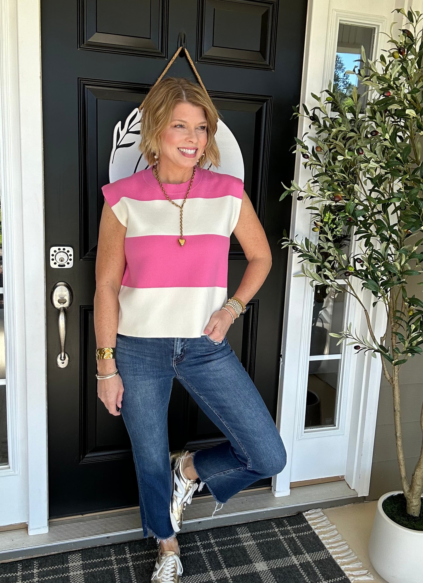 *LAST ONE* Born To Love Sweater Top | Hot Pink