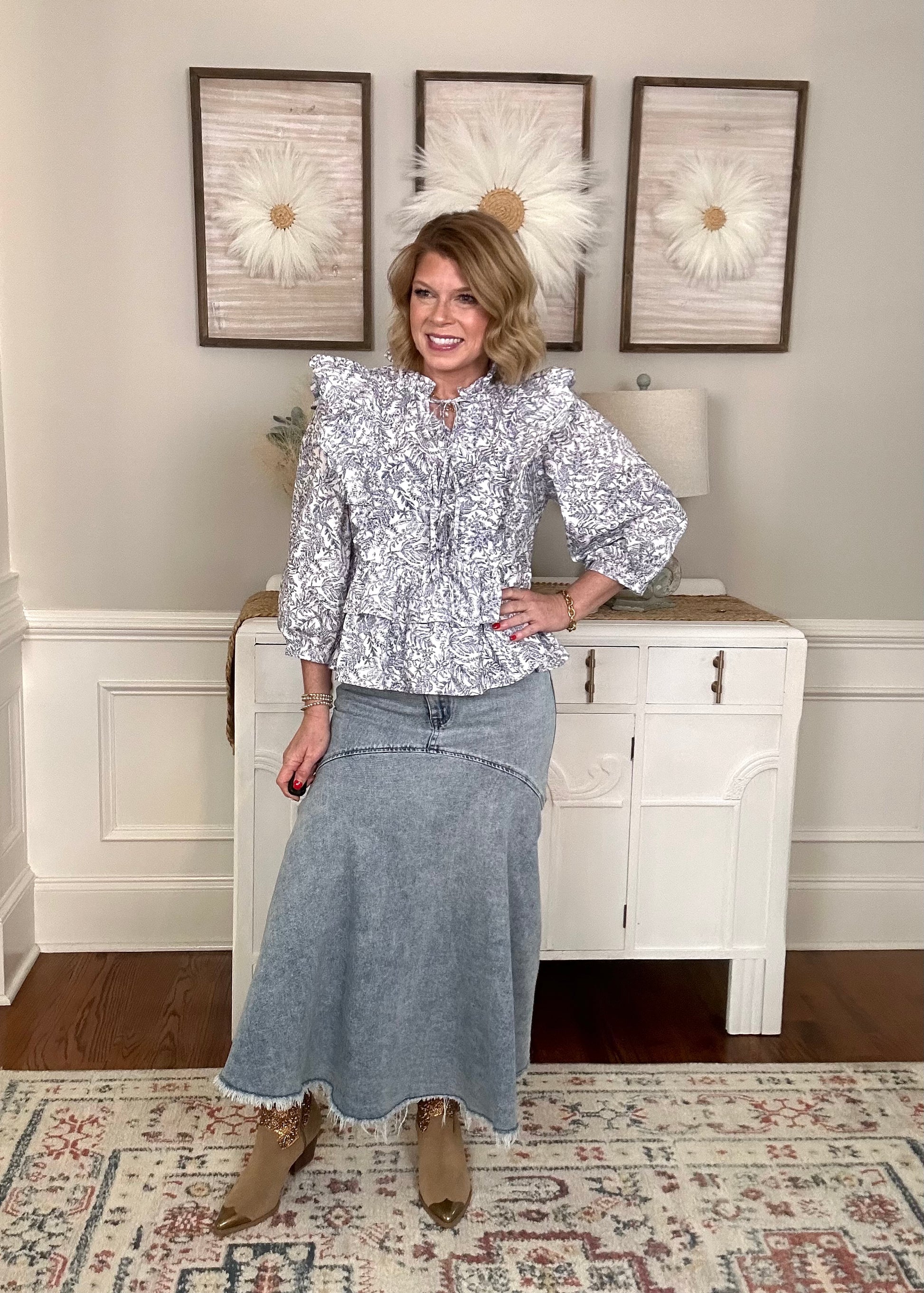 Fit & Flare Denim Skirt | Light Denim - The Sassy Rack