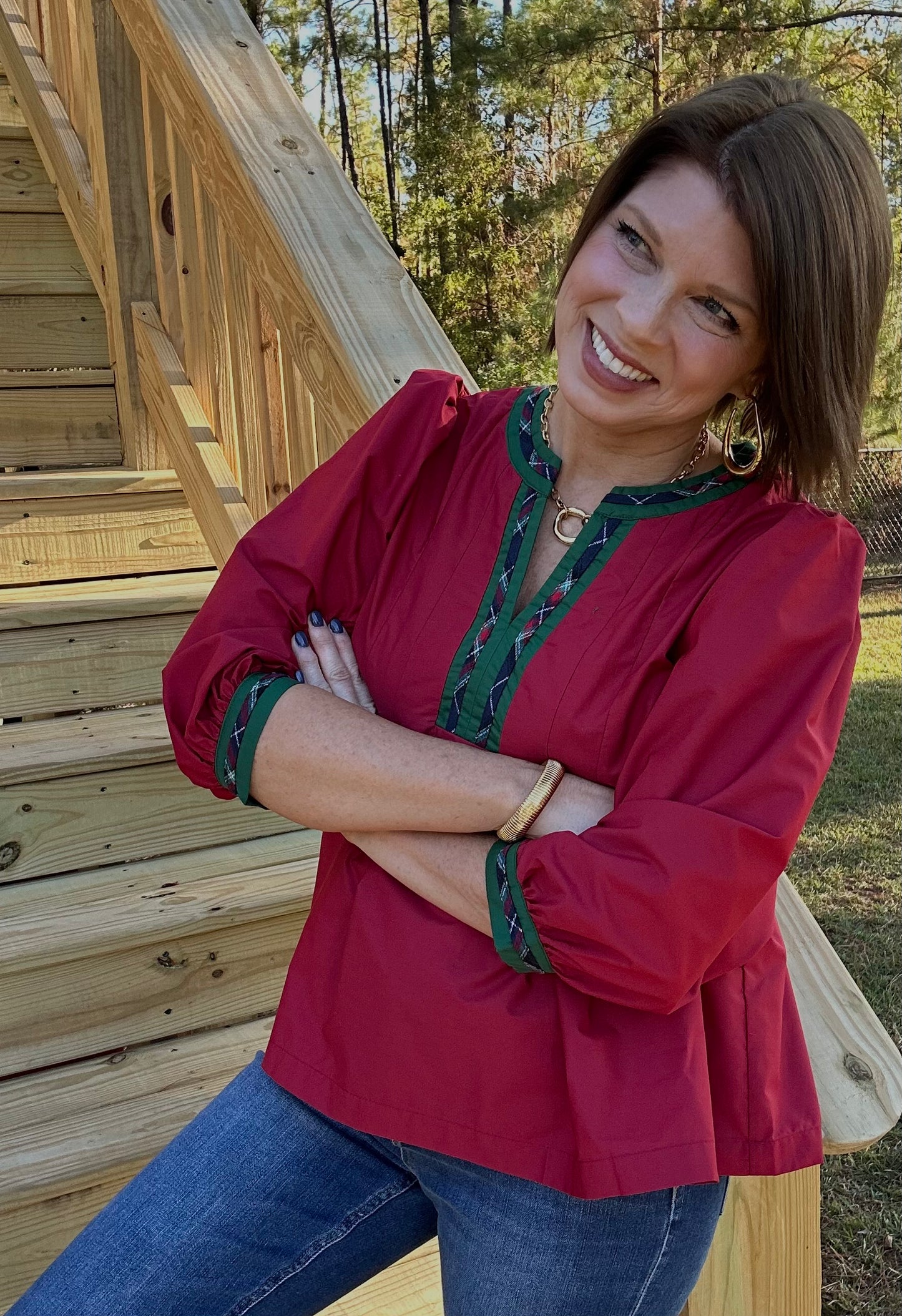 Ruby Christmas Top | Red