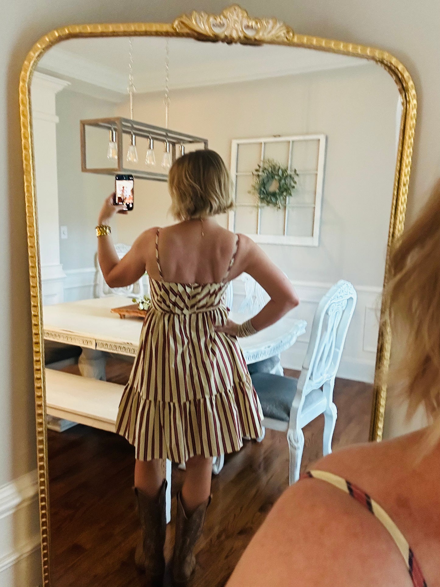 Southern Sunrise Mini | Pale Yellow & Coffee Stripe