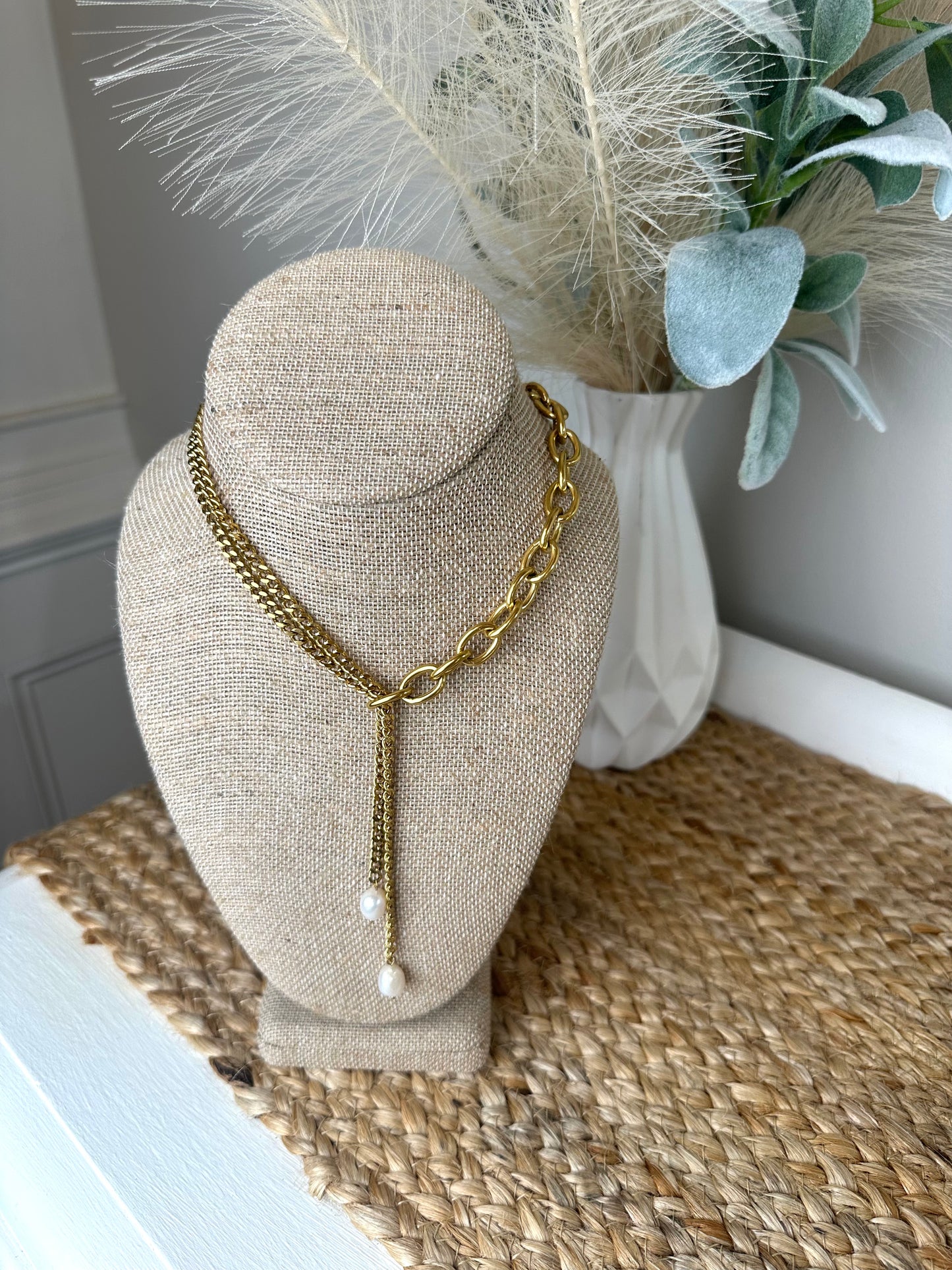 Julia Chains & Pearls Necklace | Waterproof