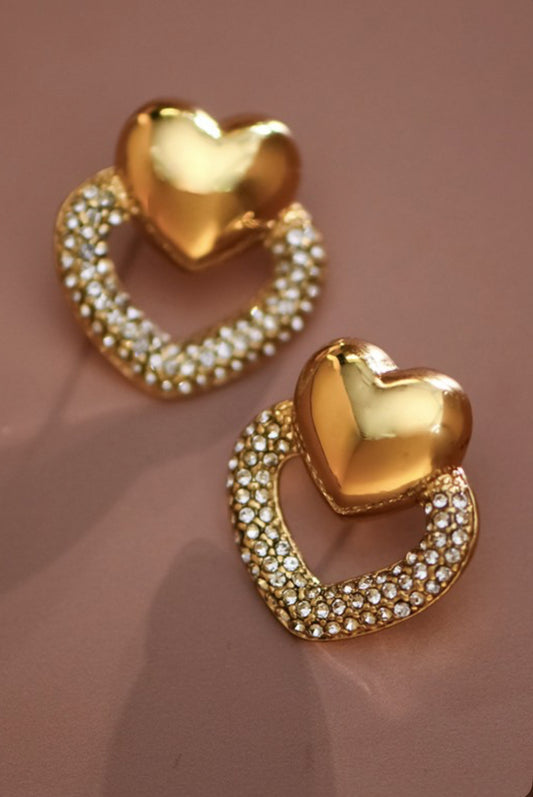 *LAST ONE* Double Heart Studs | Water Resistant