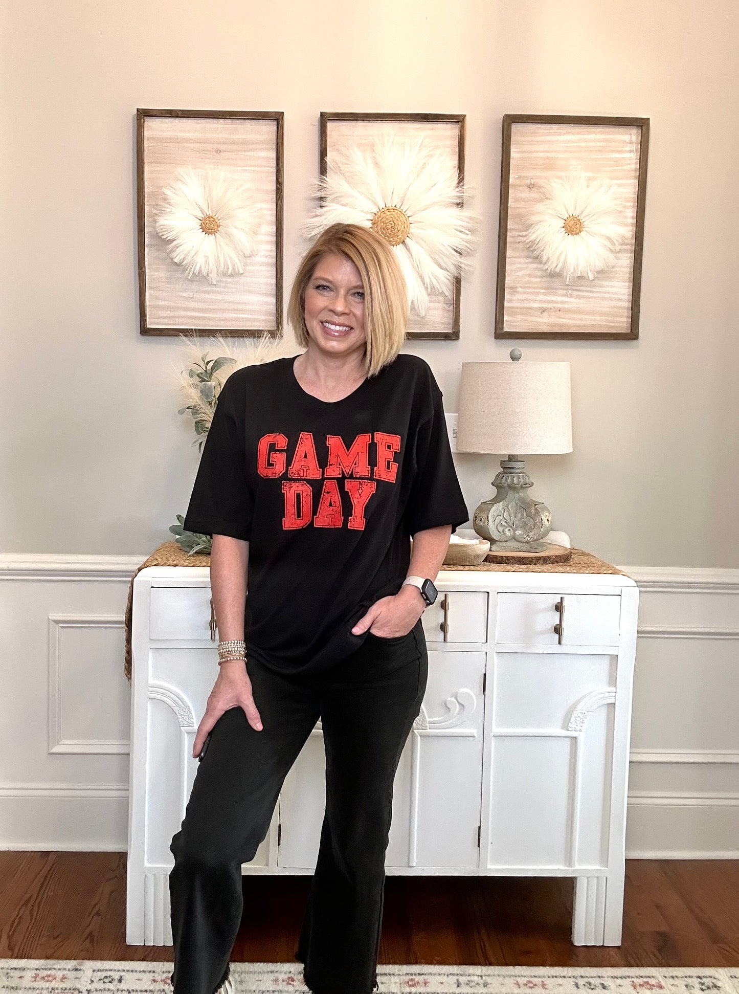 Game Day Oversized Tee | Black - The Sassy Rack