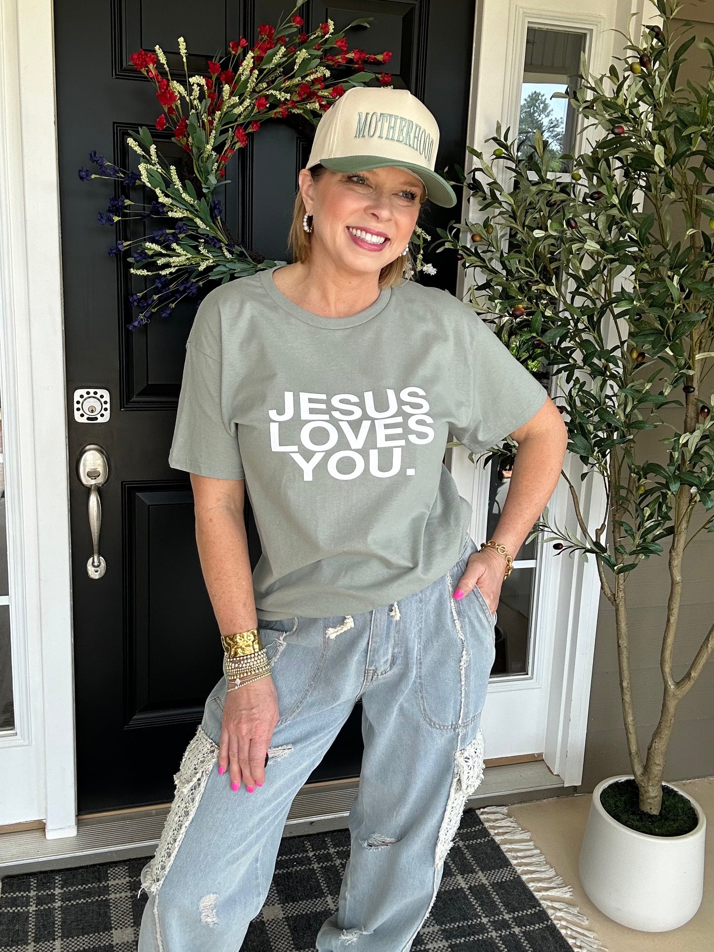Jesus Loves You Tee | Sage