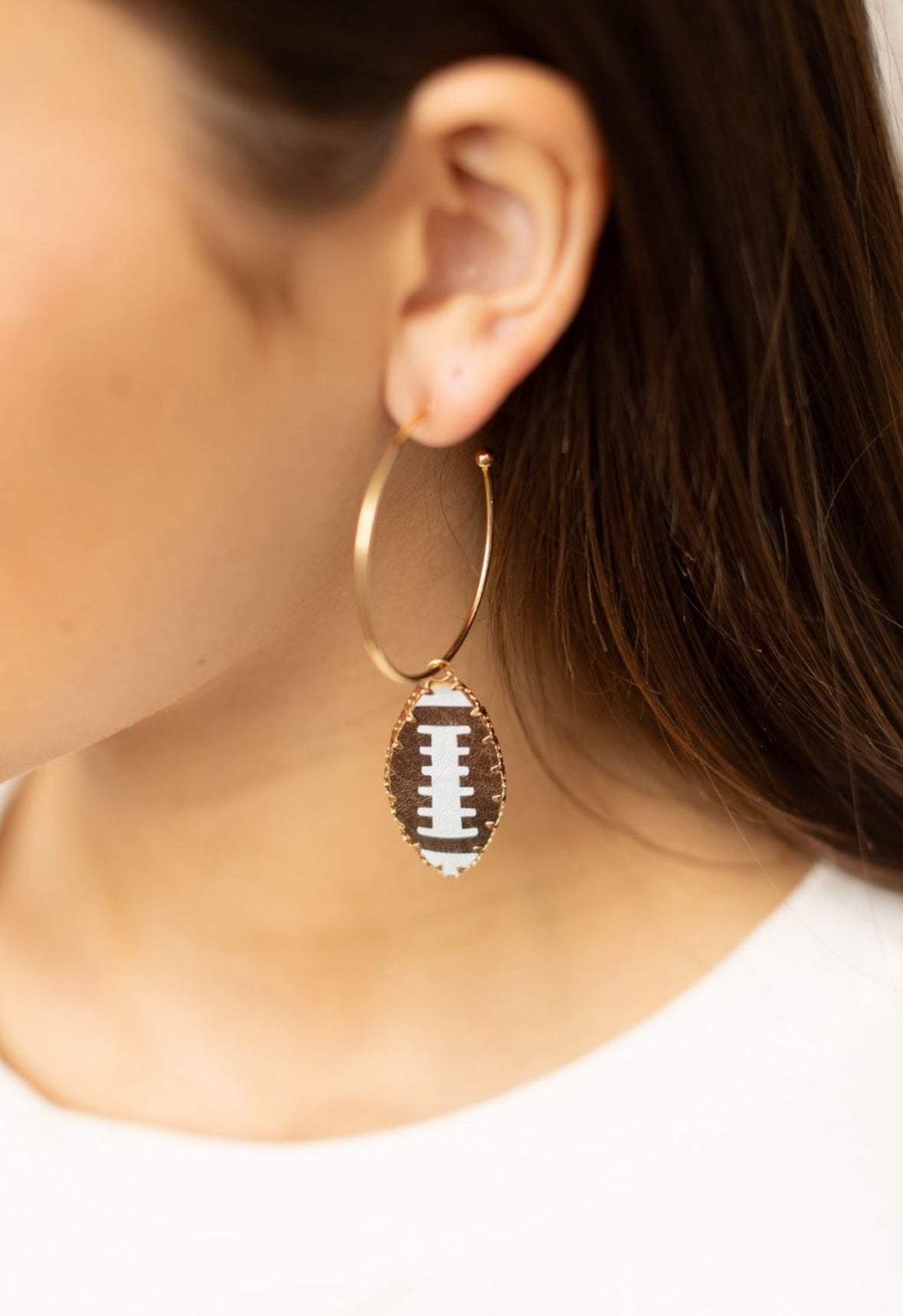 Game Day Football Gold Hoop Earrings - The Sassy Rack