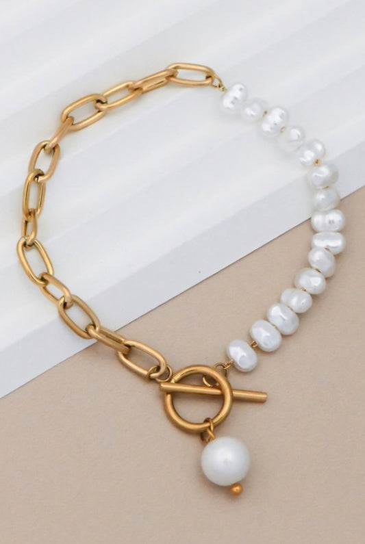 Pacific Pearl Gold Chain Bracelet | Waterproof - The Sassy Rack