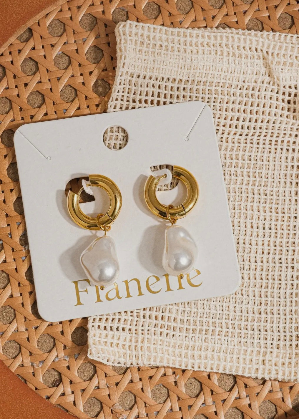 Ocean Gold Statement Pearl Earrings | Waterproof