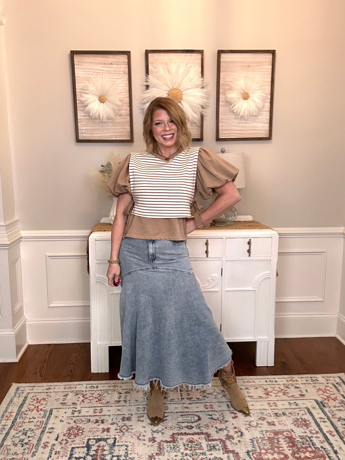 Fit & Flare Denim Skirt | Light Denim - The Sassy Rack