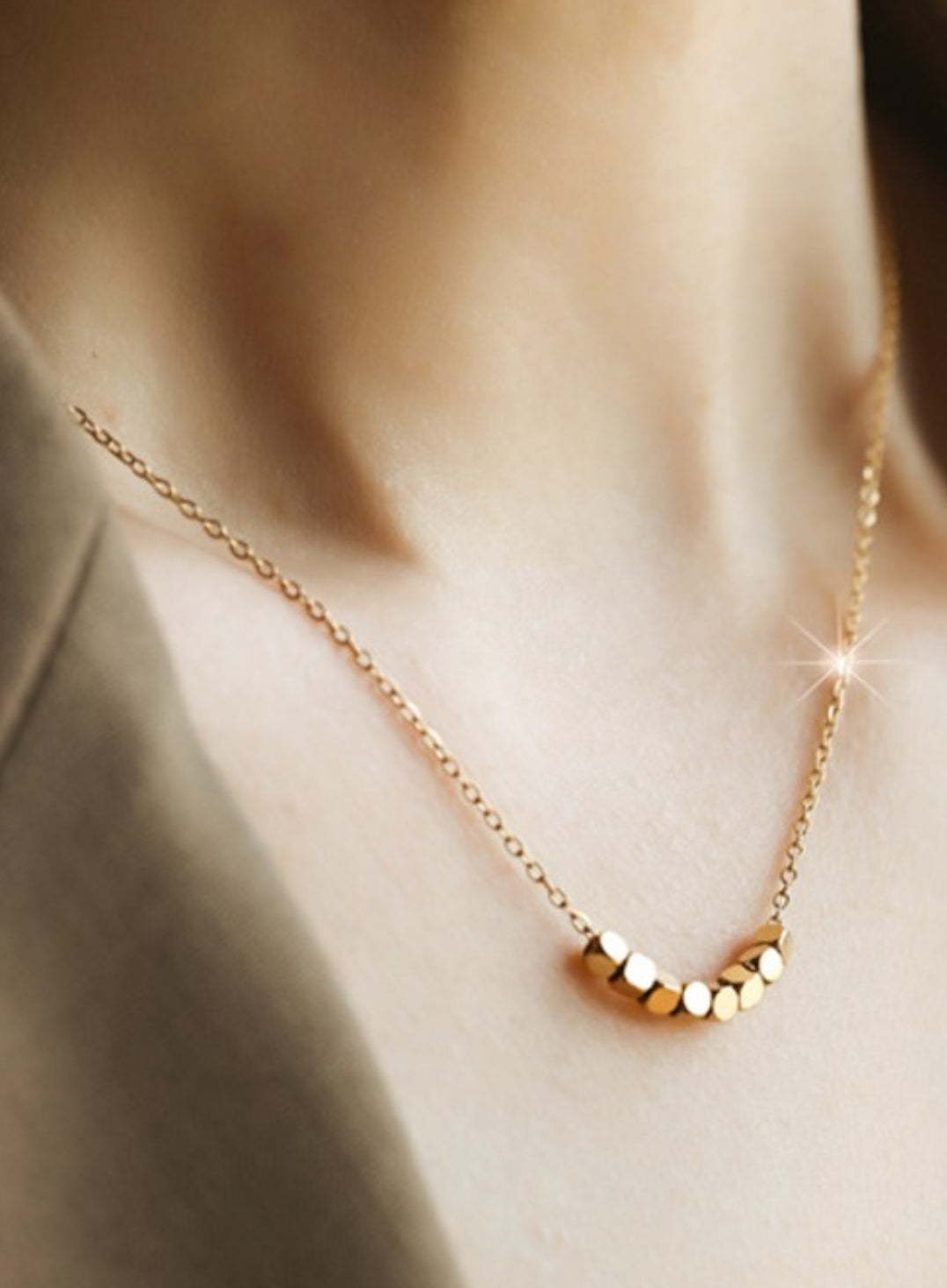 Minimalist Gold Beaded Necklace | Waterproof - The Sassy Rack