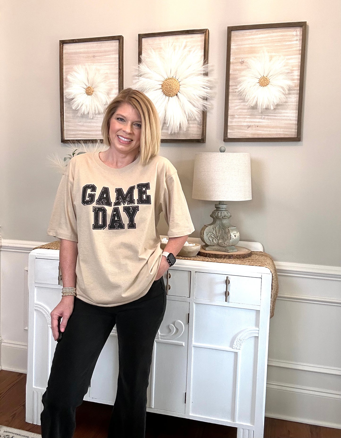 Game Day Oversized Tee | Tan - The Sassy Rack