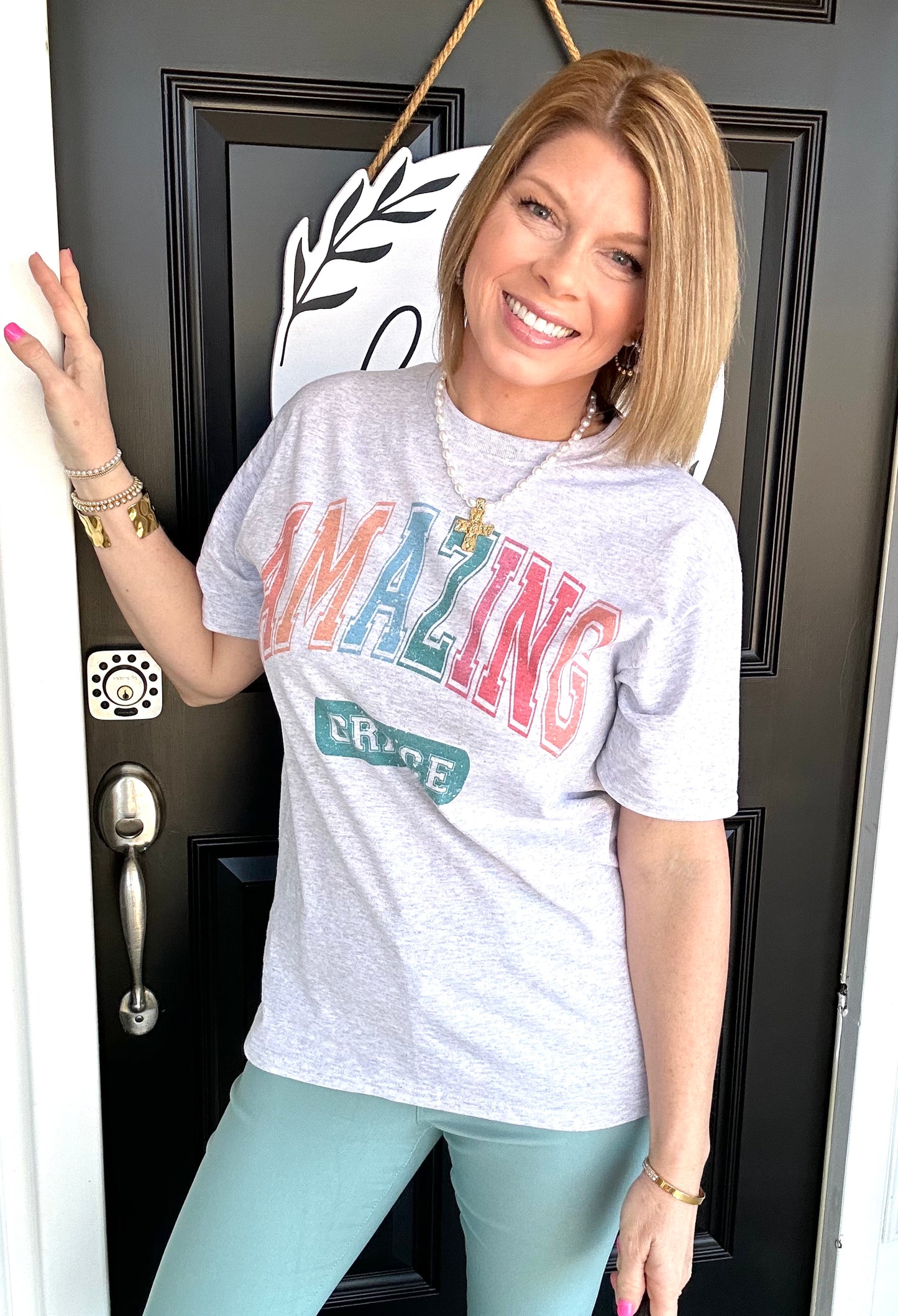 Amazing Grace Christian Tee | Ash Gray