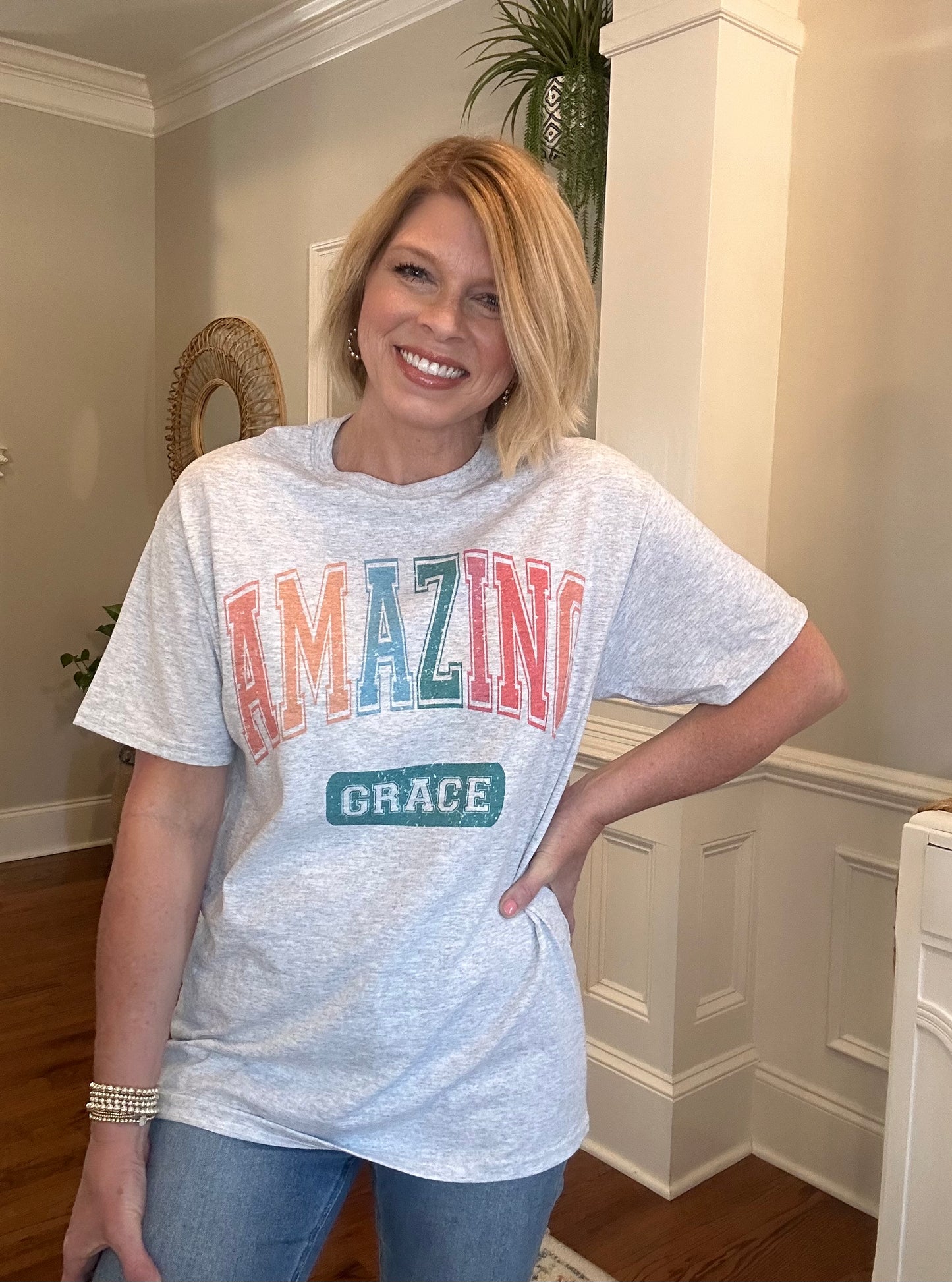 Amazing Grace Christian Tee | Ash Gray