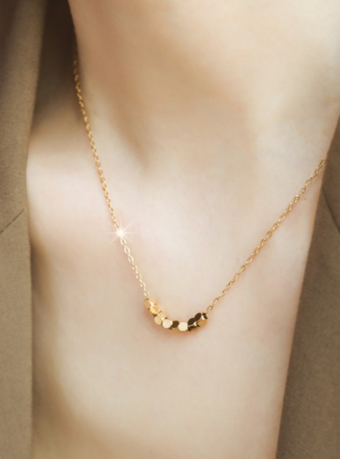 Minimalist Gold Beaded Necklace | Waterproof - The Sassy Rack