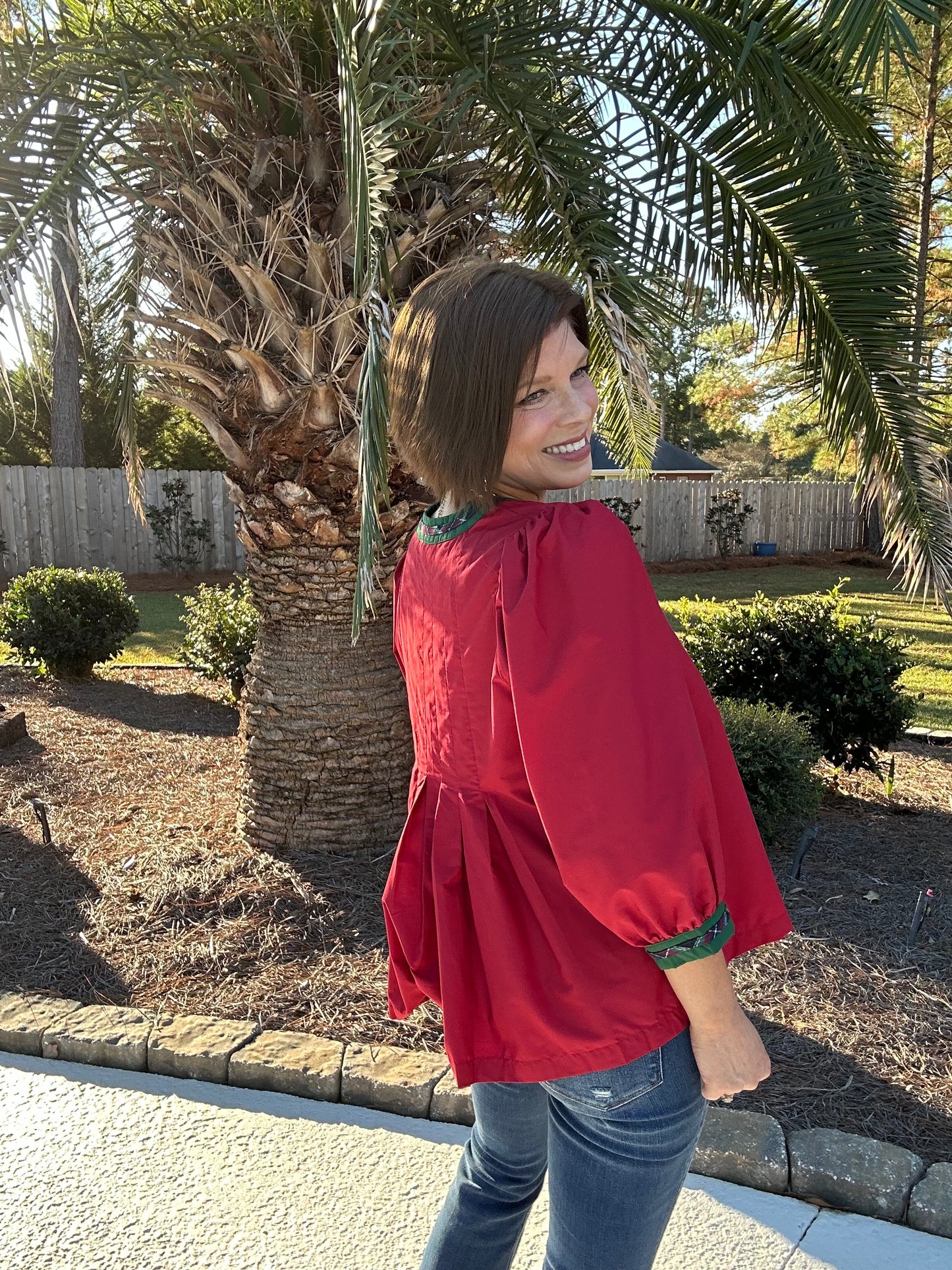 Ruby Christmas Top | Red
