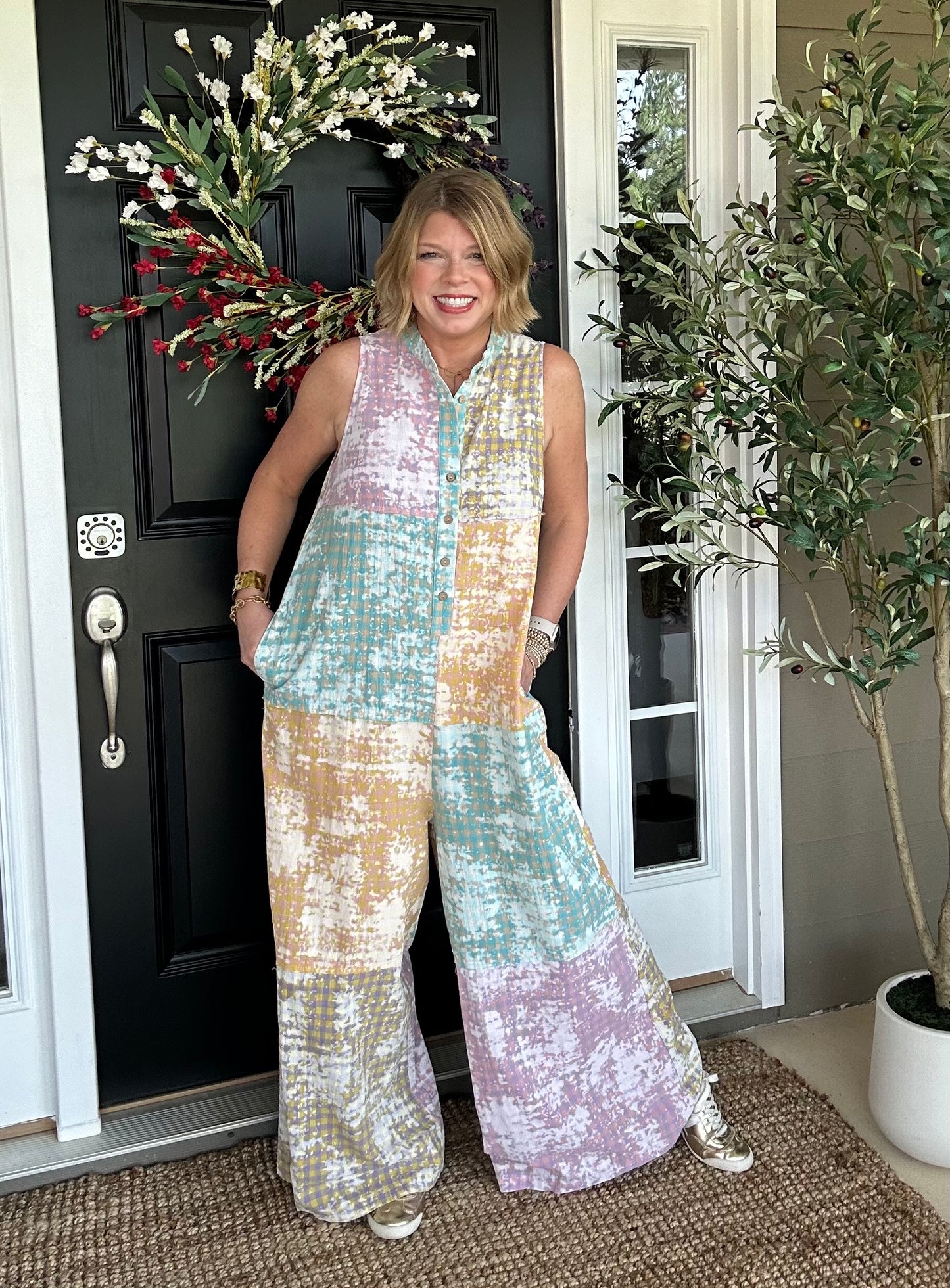 Riverwalk Oversized Jumpsuit | Patchwork