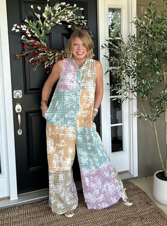 Riverwalk Oversized Jumpsuit | Patchwork
