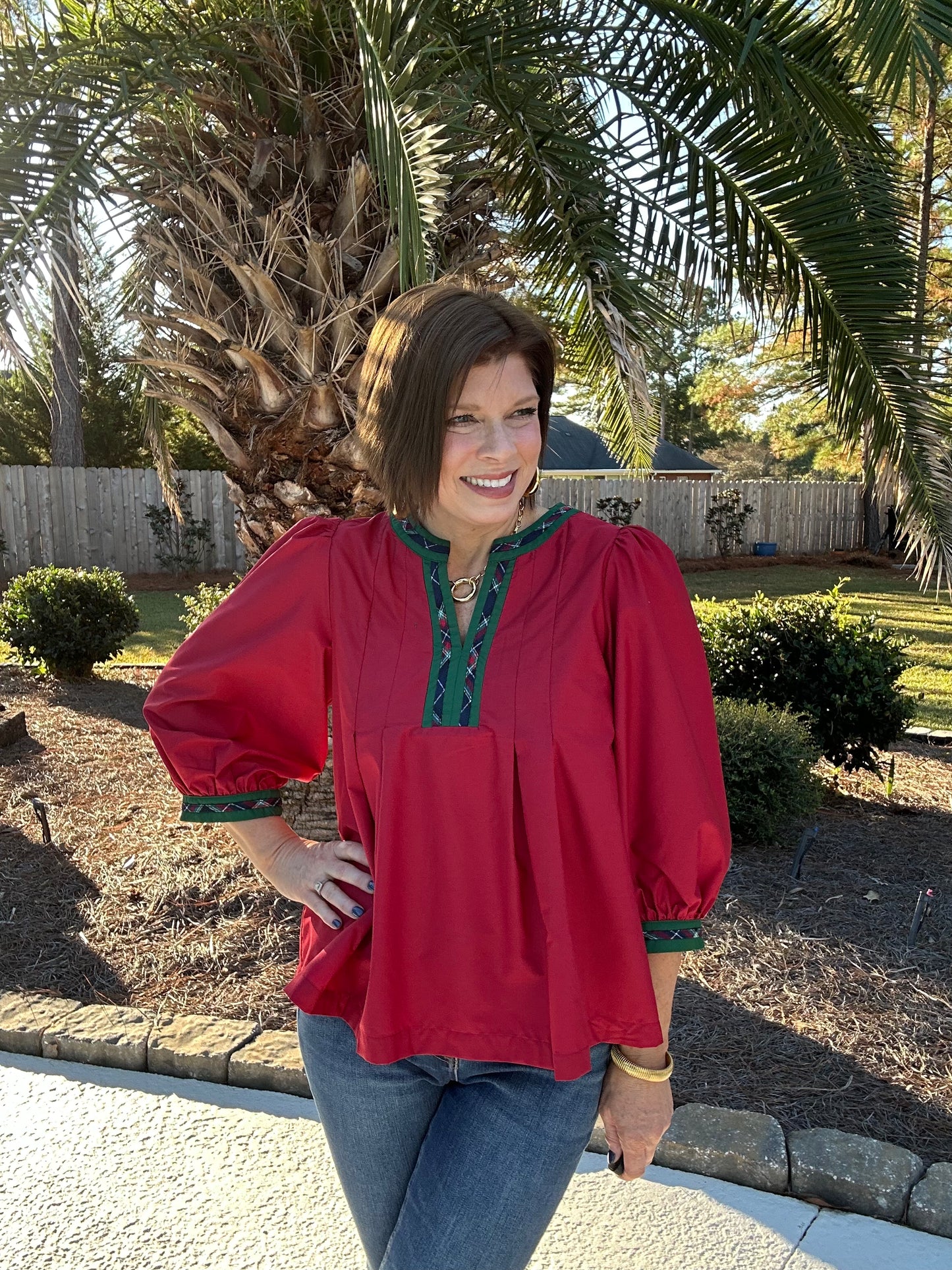 Ruby Christmas Top | Red