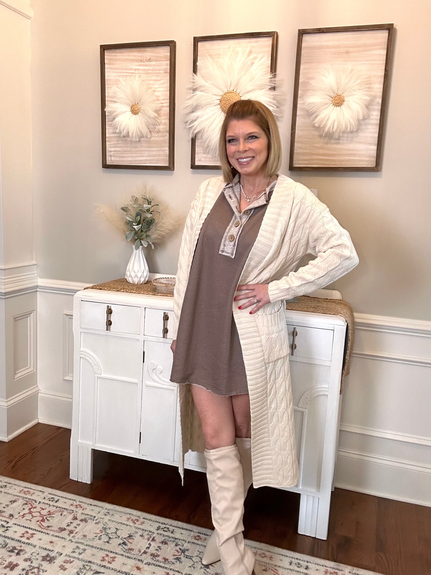 The Caroline Maxi Cardigan | Cream - The Sassy Rack