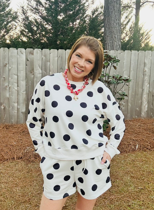 Charlie Polka Dot Short Set | Black