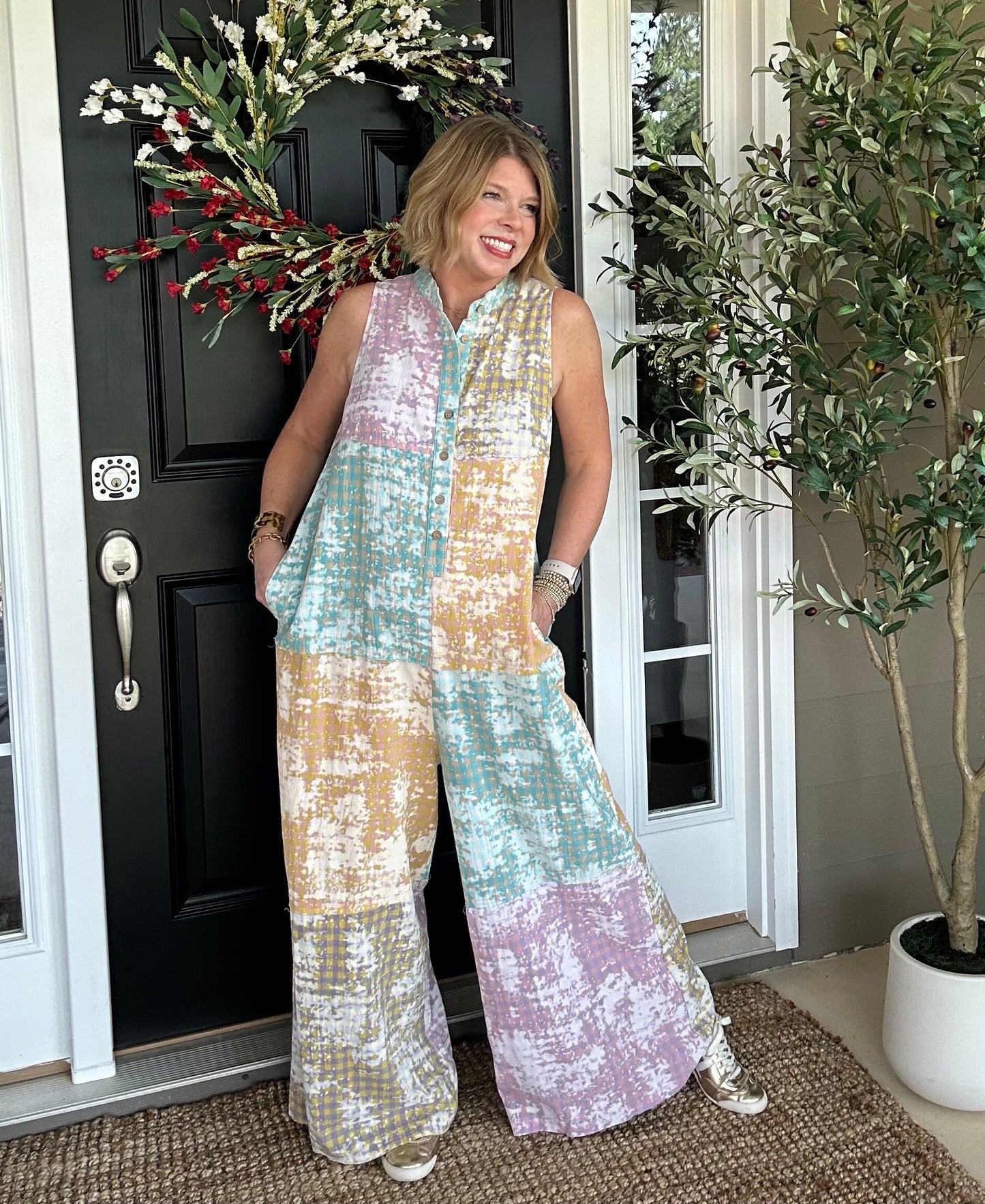 Riverwalk Oversized Jumpsuit | Patchwork