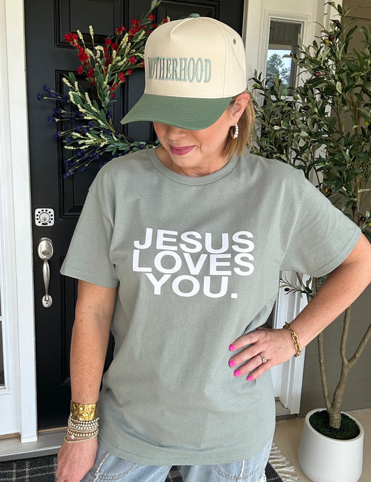 Jesus Loves You Tee | Sage