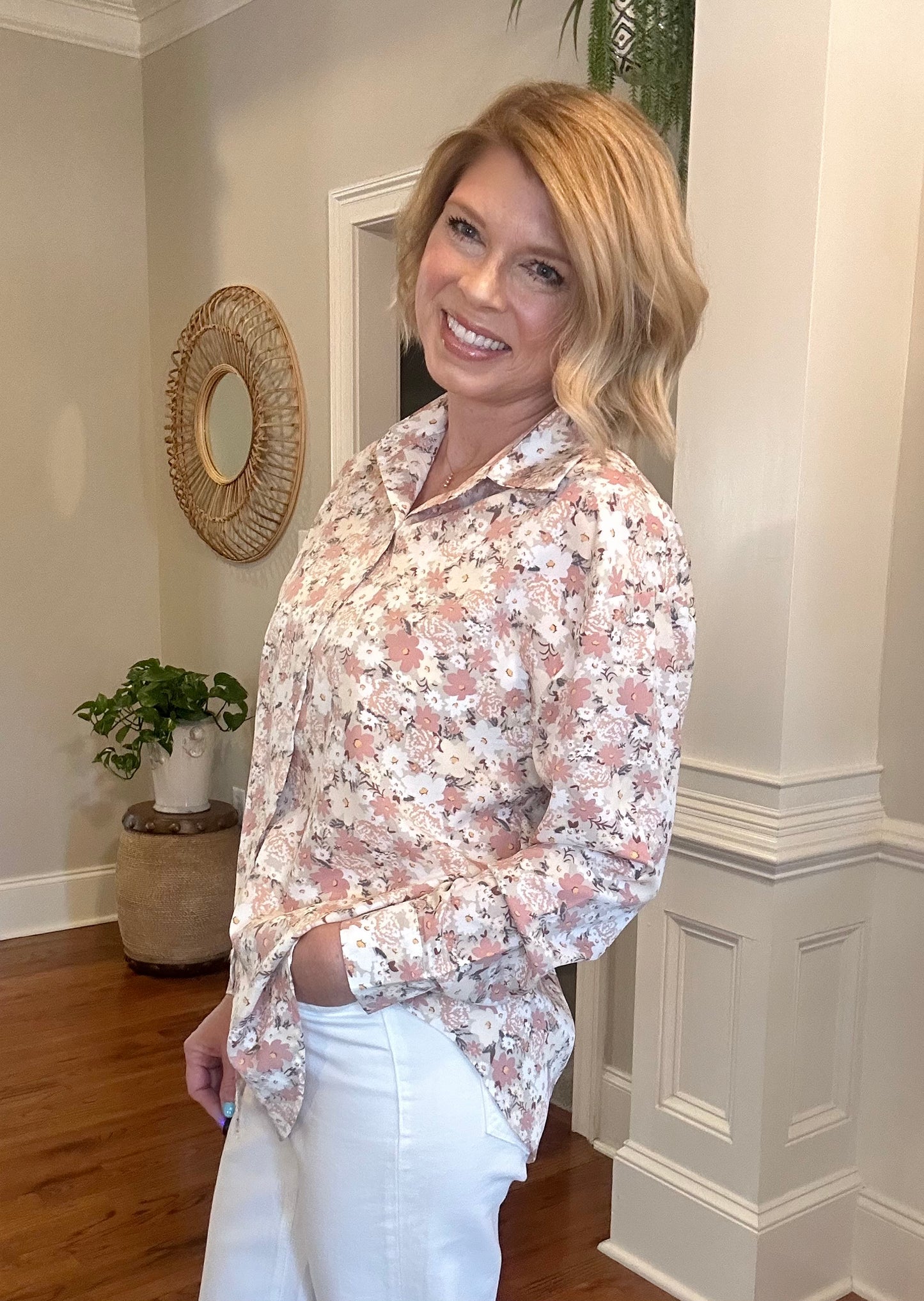 The Kathryn Floral Top | Blush - The Sassy Rack