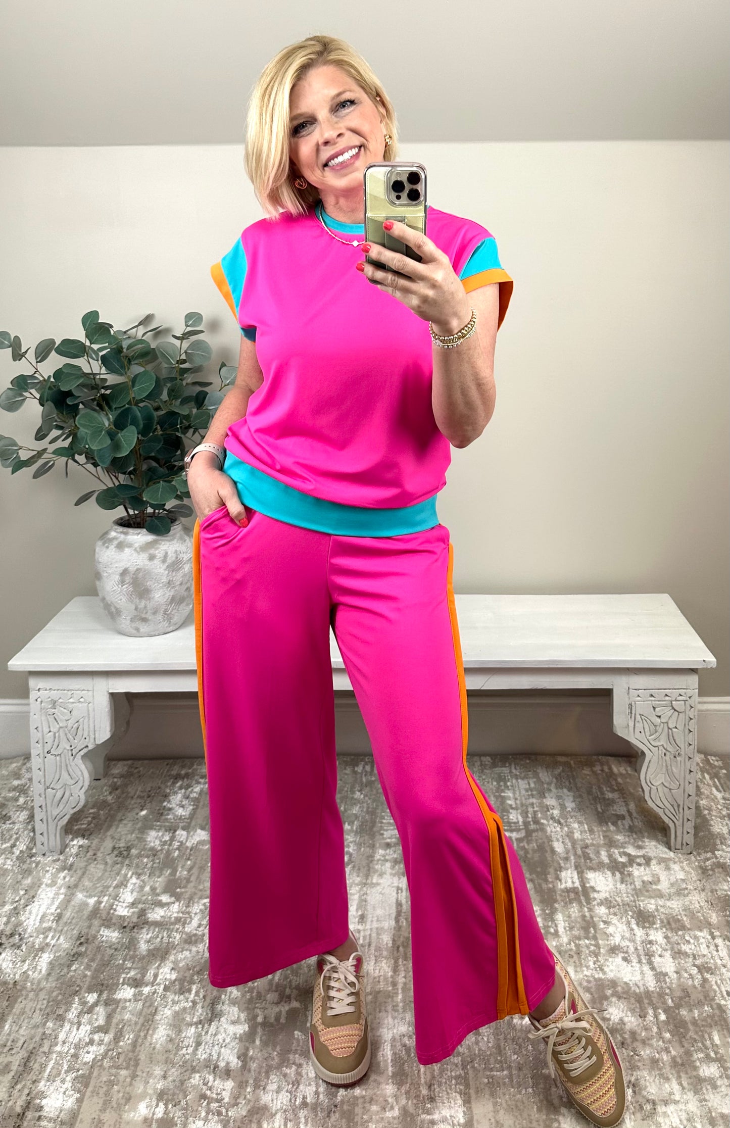 Stepping Out 2 Piece Set | Hot Pink